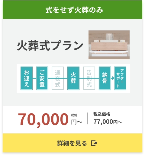 式をせず火葬のみ火葬式プラン