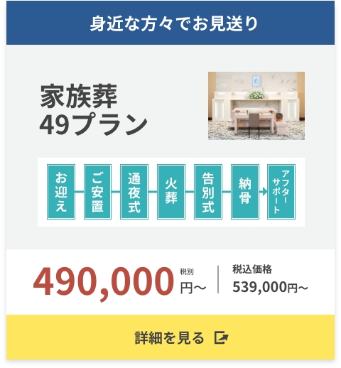 身近な方々でお見送り家族葬49プラン